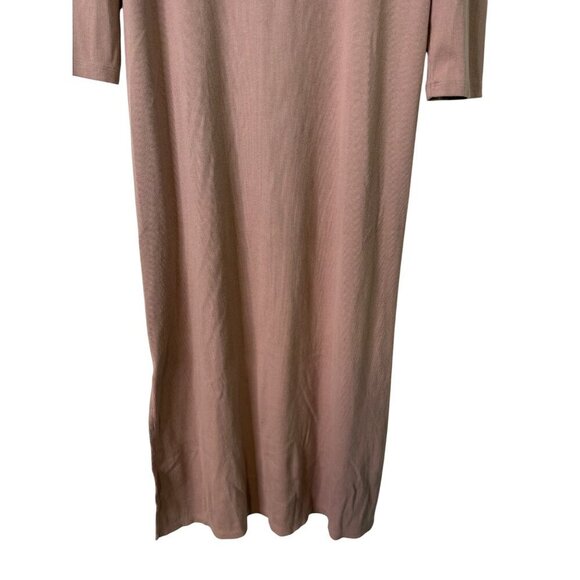 The Nines By Hatch Dusty Pink Ribbed Stretch Midi Length Maternity Dress Size L - Picture 7 of 13